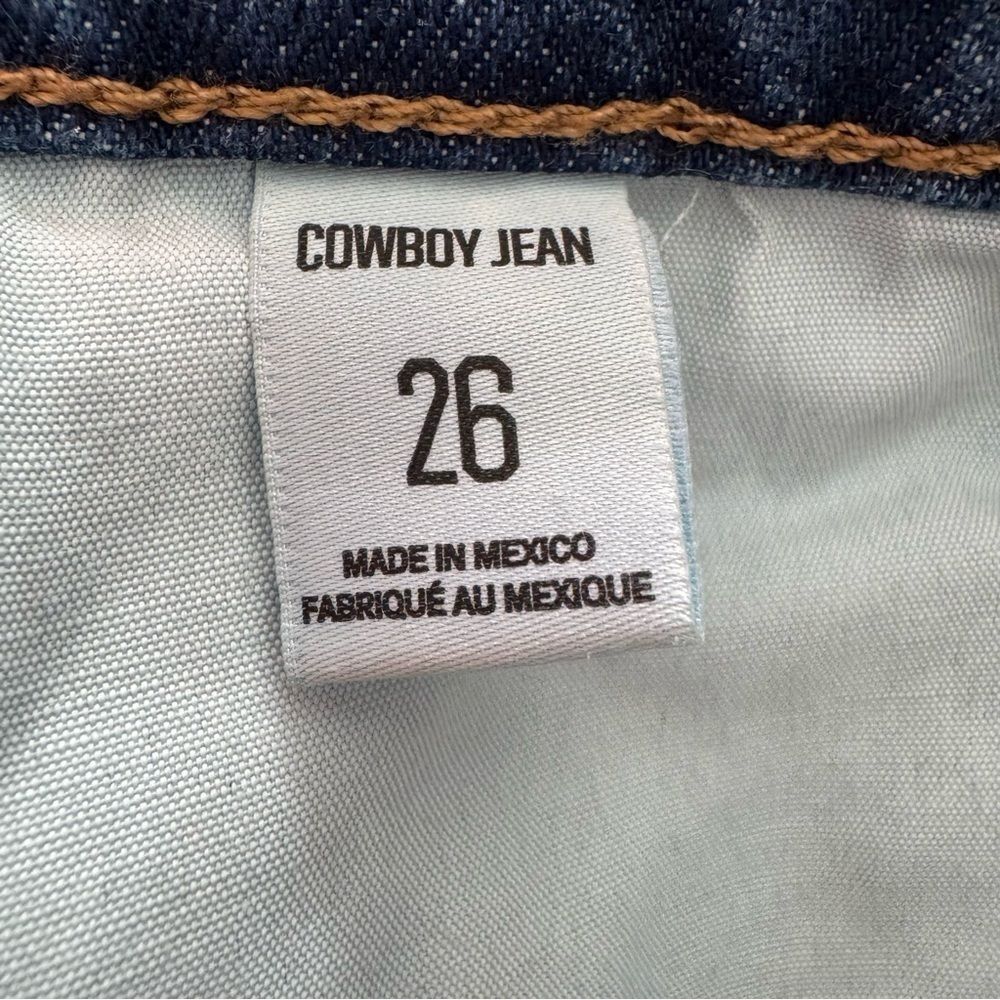 BDG Cowboy Jean Blue High Waisted Straight Leg Western Festival Size 26 - Picture 6 of 7
